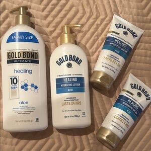 Gold Bond Aloe Healing Lotion Bundle of 4 lasts 24 hrs